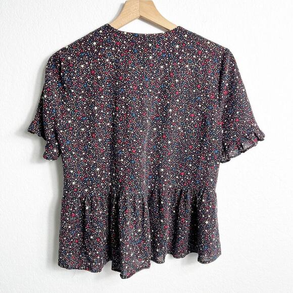 MADEWELL STUDIO RUFFLE-HEM TOP IN STARRY NIGHT SIZE SMALL - Picture 3 of 8